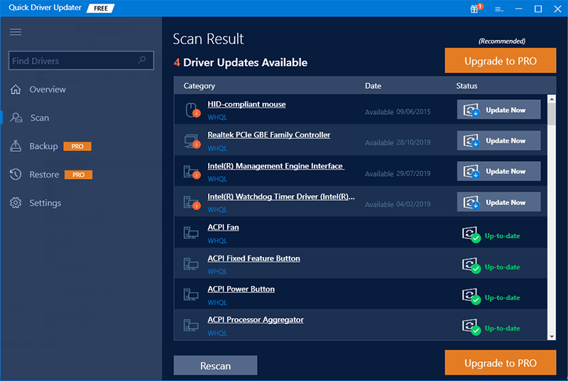 Quick driver updater - scan driver free