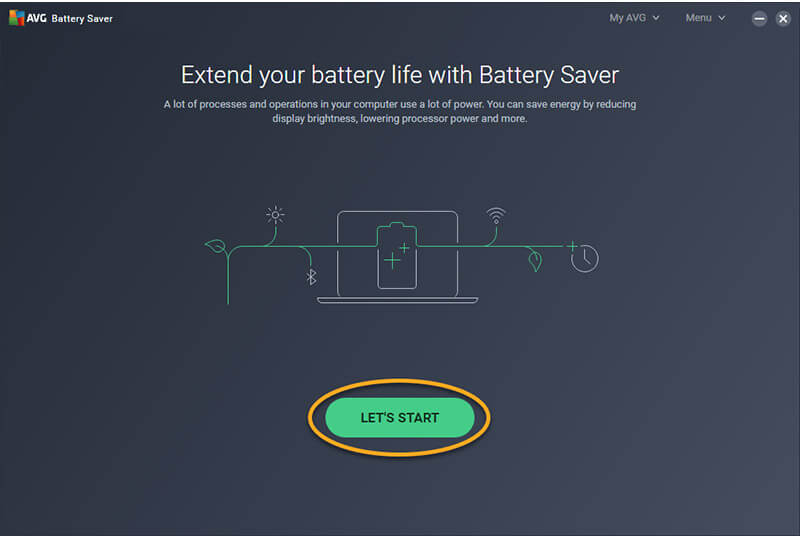 AVG battery saver- a tool designed to extend your PC's battery life