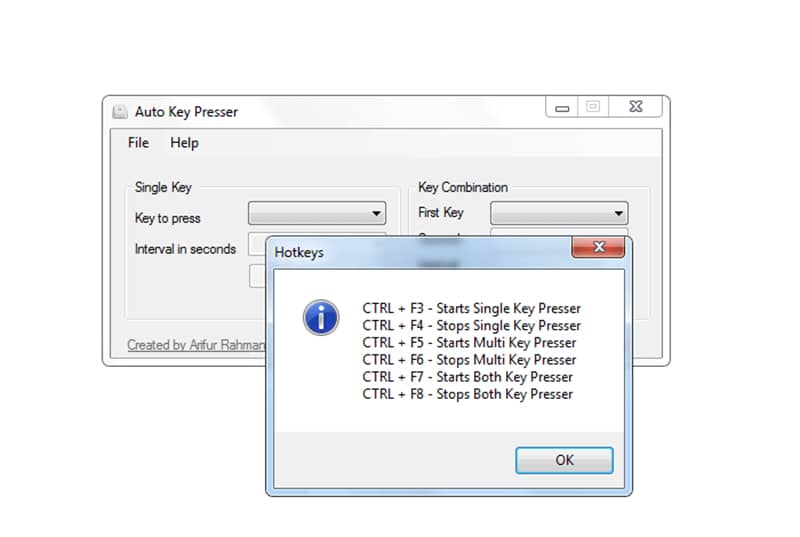 Auto Key Presser-press and release a single keyboard key in Games and other Windows Applications