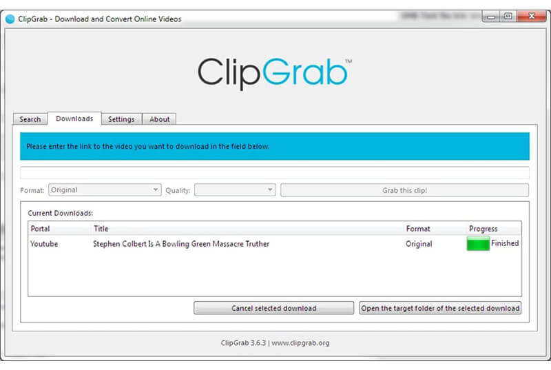 ClipGrab- free software for downloading and converting online videos