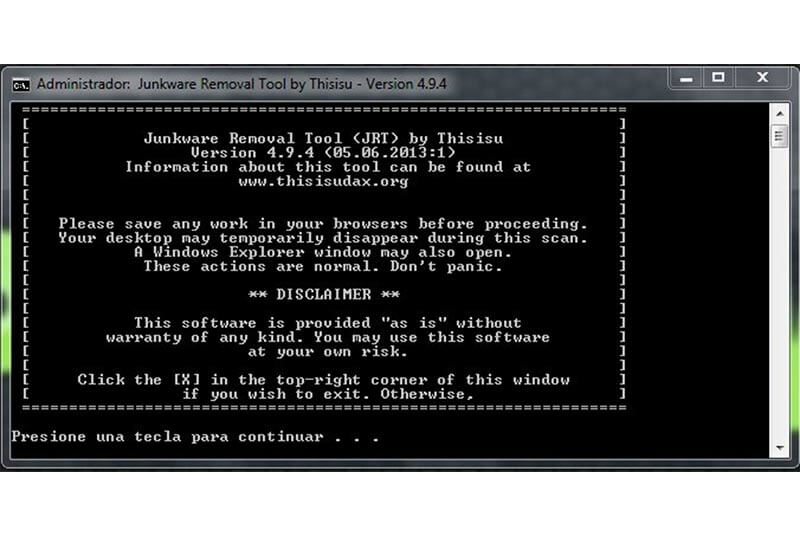 Junkware Removal Tool-custom-built to detect and remove over 250 junkware variants, including adware and unwanted toolbars