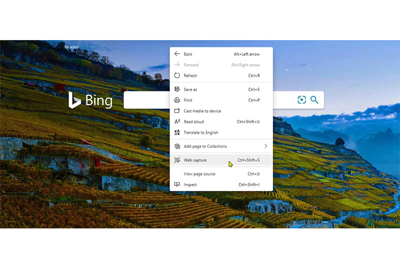 Microsoft Edge screenshots
