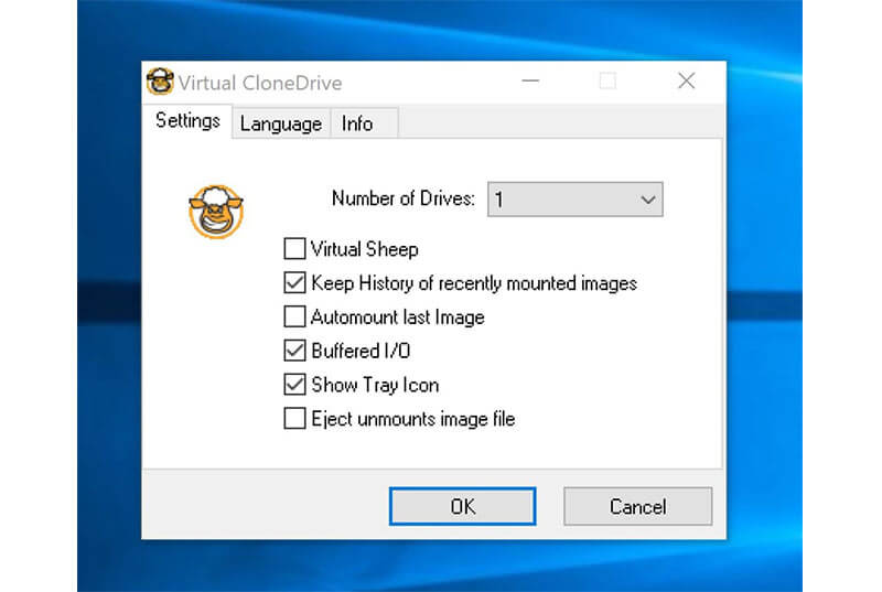 Virtual CloneDrive- The application works and behaves just like a physical DVD or Blu-ray drive