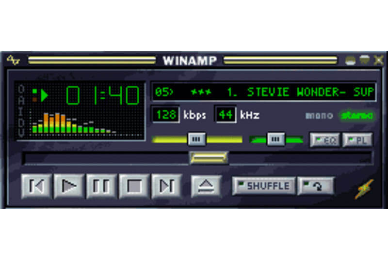 Winamp- a media player for Microsoft Windows