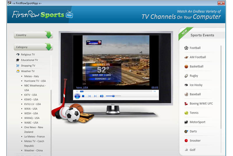 firstrow sport- allows you to watch live streaming sports events via the web
