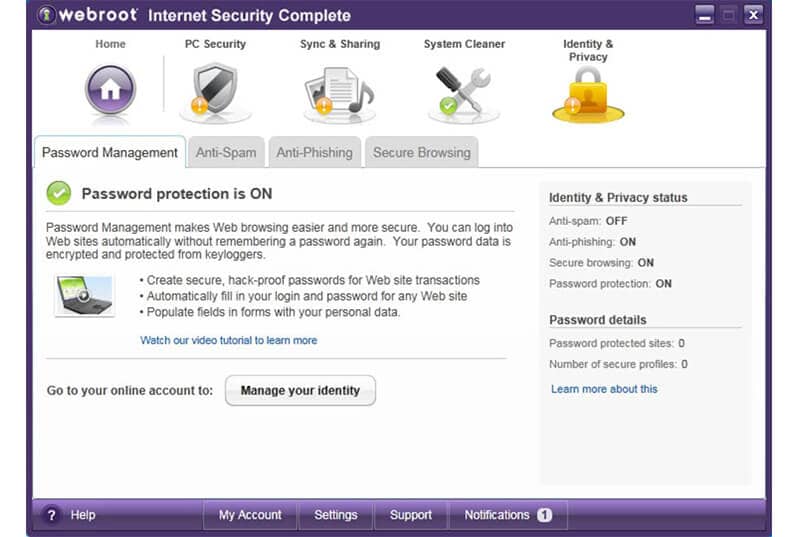 webroot internet security complete - protection for online threat