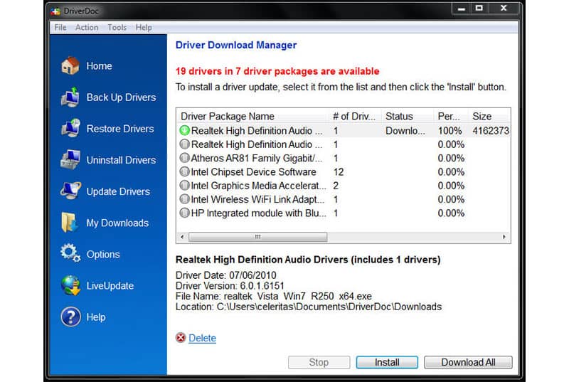 DriverDoc to update driver and enhance pc speed