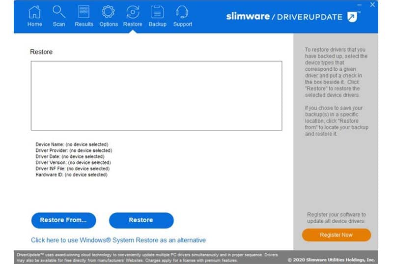 SlimDrivers- automatically updates PC drivers