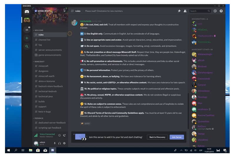 discord -use voice chat or create servers for your friends