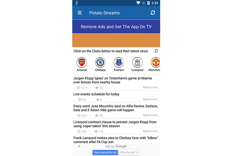 Potato streams APK for android